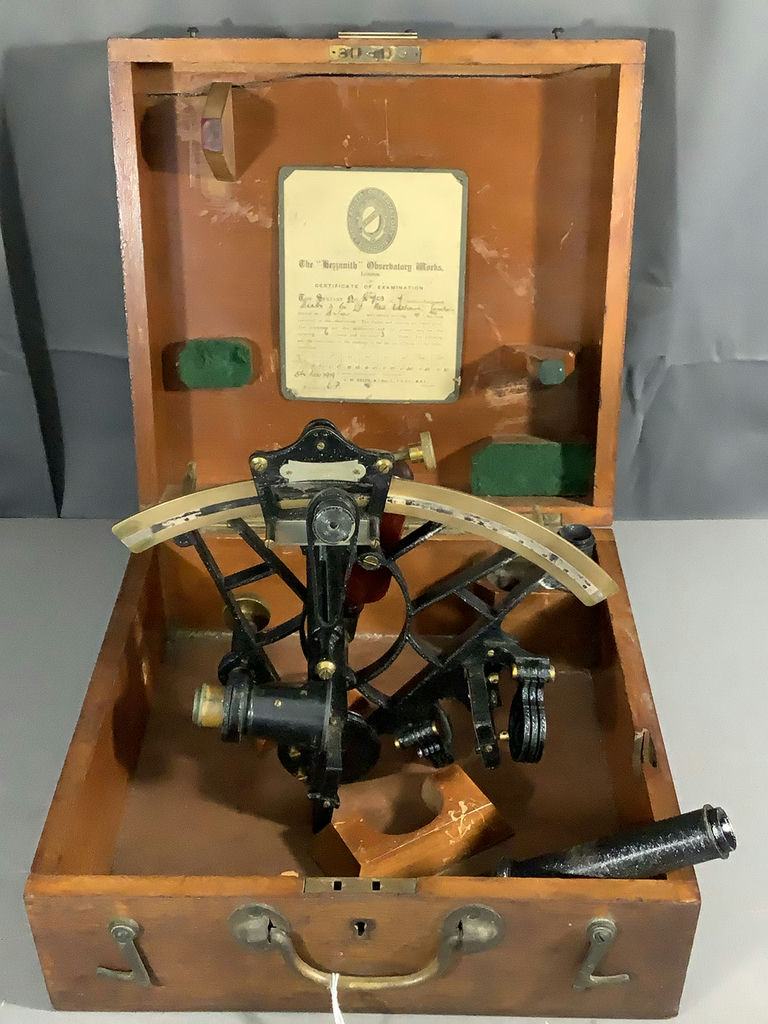 Antique Hezzanith Sextant w/Wood Box - image 3 of 24