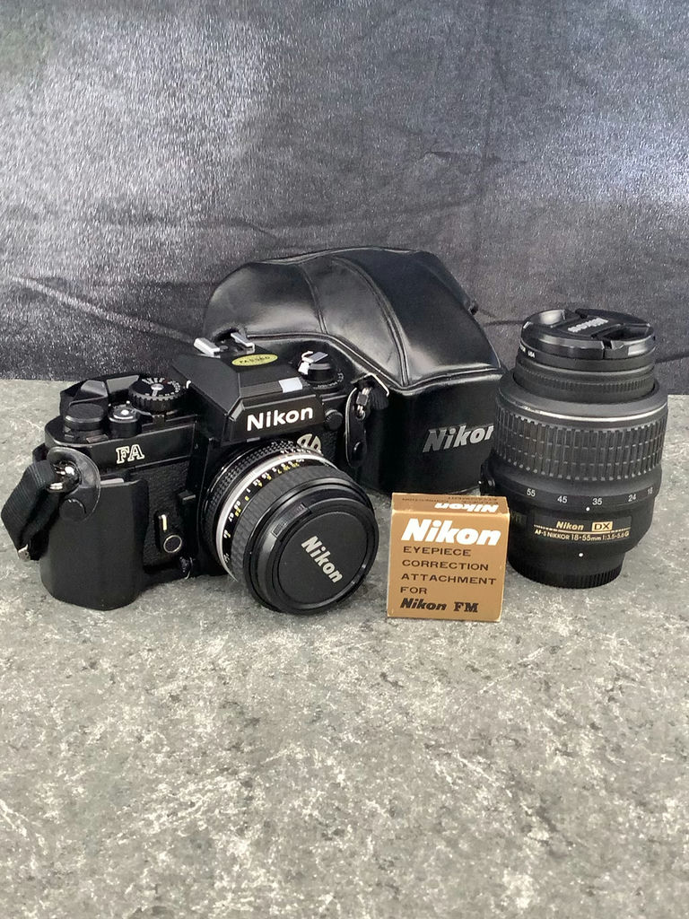 Nikon FA Film Camera with Nikkor Lenses & More - image 1 of 6