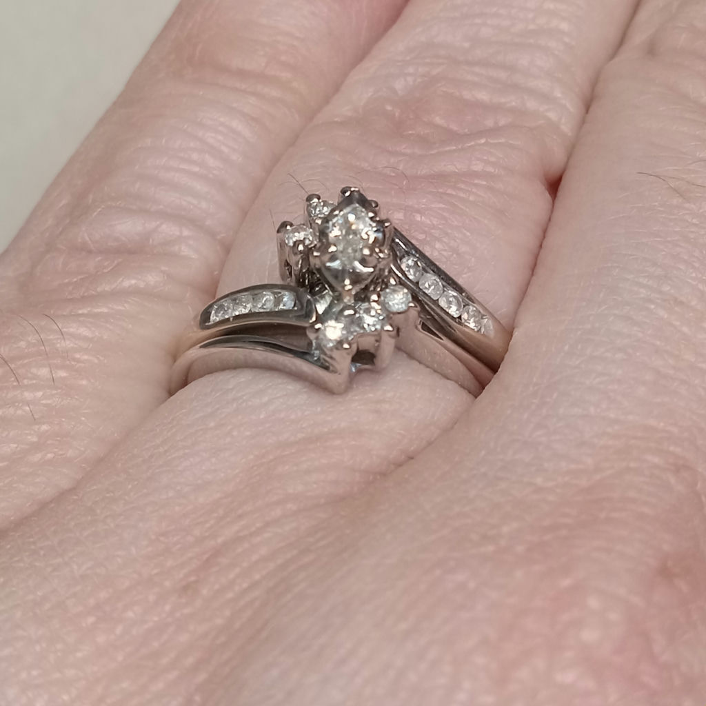 14K / Diamond Marquise Bypass Bridal Set (3+dwt) - image 14 of 15