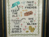 Vintage Framed Cross Stitch Sampler - thumbnail 2 of 5