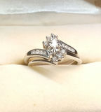 14K / Diamond Marquise Bypass Bridal Set (3+dwt) - thumbnail 1 of 15