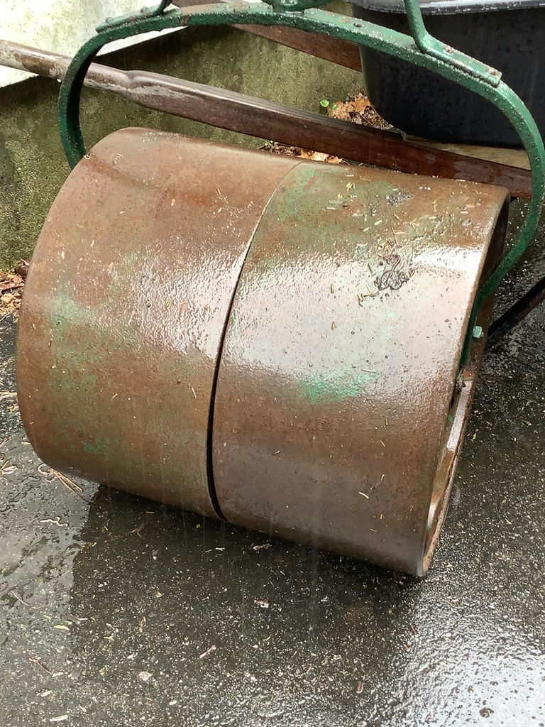 Antique Durham Lawn Roller & Trupper Wheel Barrow - image 3 of 6
