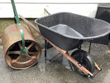 Antique Durham Lawn Roller & Trupper Wheel Barrow - thumbnail 1 of 6