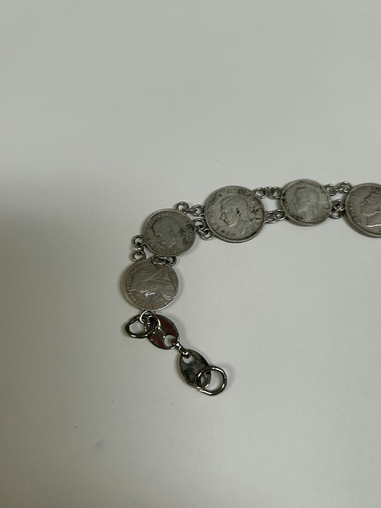 Sterling Silver Coin Bracelet King George VI - image 5 of 6