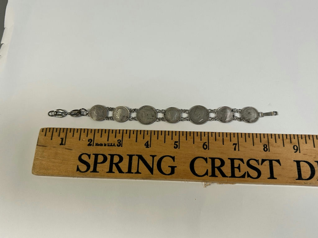 Sterling Silver Coin Bracelet King George VI  - image 6 of 6