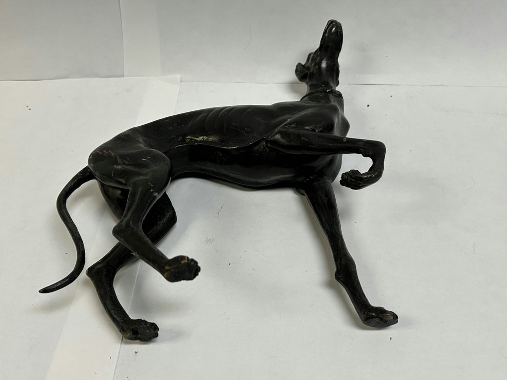 Bronze Grey Hound Dog Sculpture - image 5 of 7