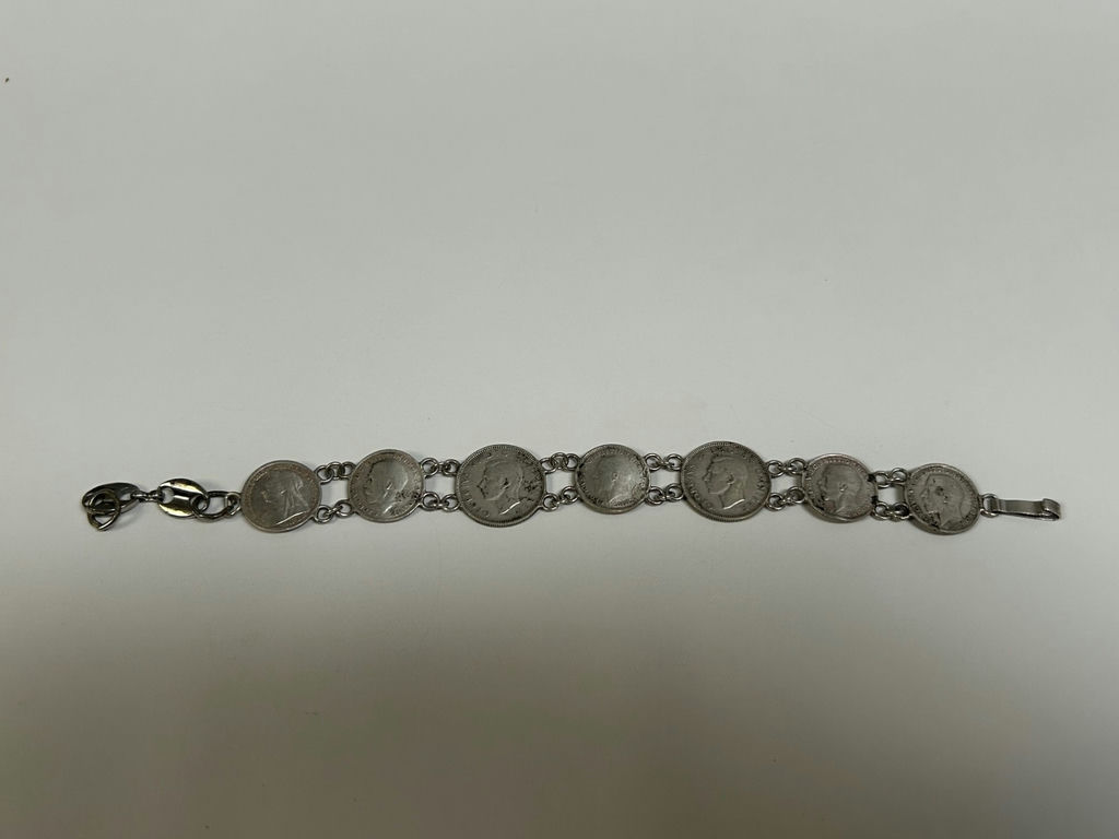 Sterling Silver Coin Bracelet King George VI  - image 3 of 6