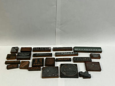 A Collection of Letterpress Printing Blocks  - Image 1 of 5