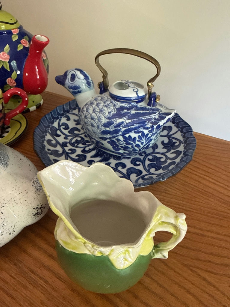Colorful Ceramic Teapots, Cups, Plates and Vases - image 2 of 9
