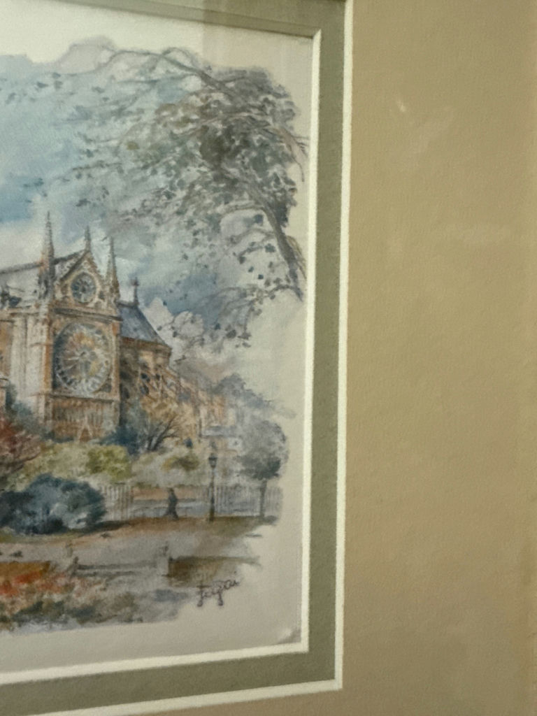 Framed cathedral watercolor print - image 3 of 3