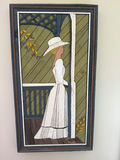 Woman in White Dress and Hat at Door - thumbnail 2 of 3