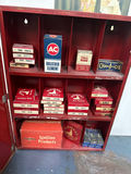 Vintage red safety cabinet  and automotive parts cabinet with parts included  - thumbnail 2 of 2