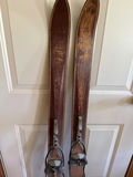 Vintage wooden skis with leather bindings - thumbnail 2 of 3