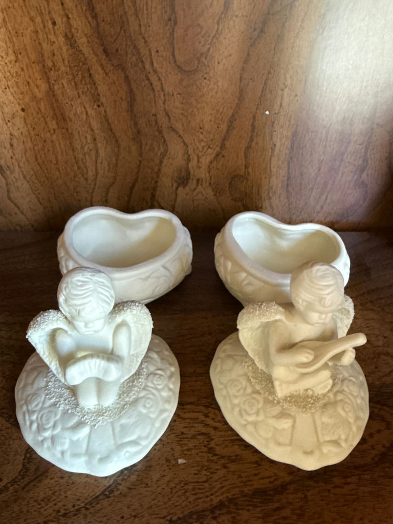 Pair of porcelain angel keepsake boxes - image 3 of 3