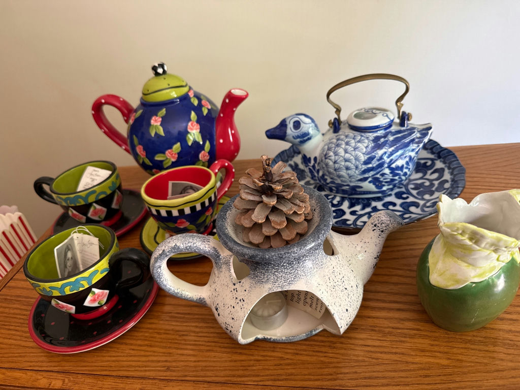 Colorful Ceramic Teapots, Cups, Plates and Vases - image 1 of 9