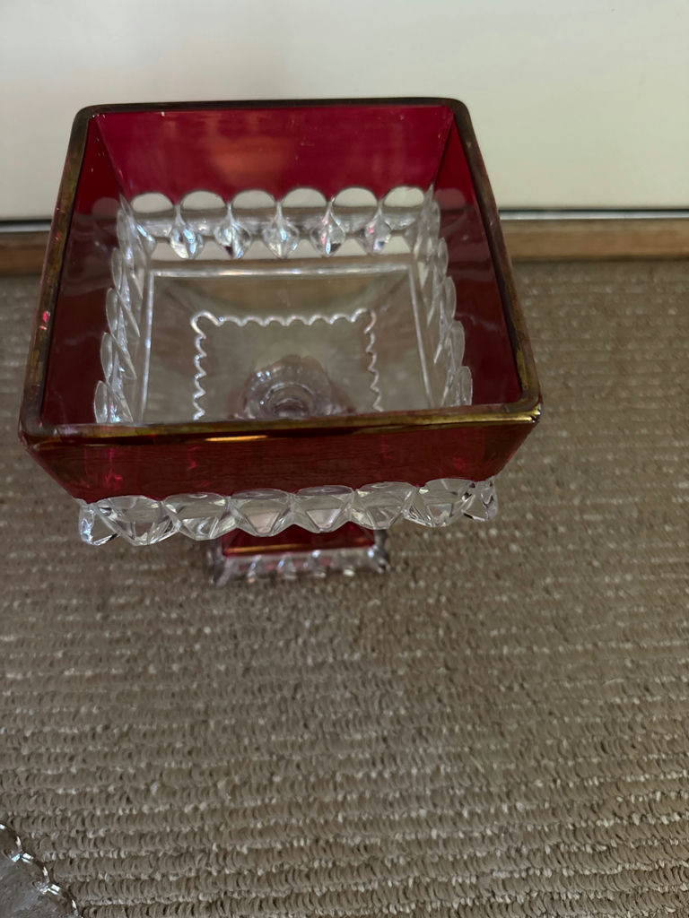Westmoreland Red Crystal Square Candy Dish with Lid - image 3 of 3