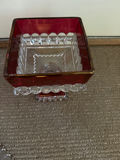 Westmoreland Red Crystal Square Candy Dish with Lid - thumbnail 3 of 3