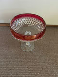 Westmoreland Crystal red-rimmed pedestal dessert dish with lid - thumbnail 1 of 2