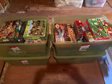 Assorted jigsaw puzzles in storage bins - thumbnail 1 of 4