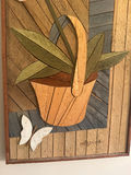 Wooden mosaic flower in a basket - thumbnail 3 of 3