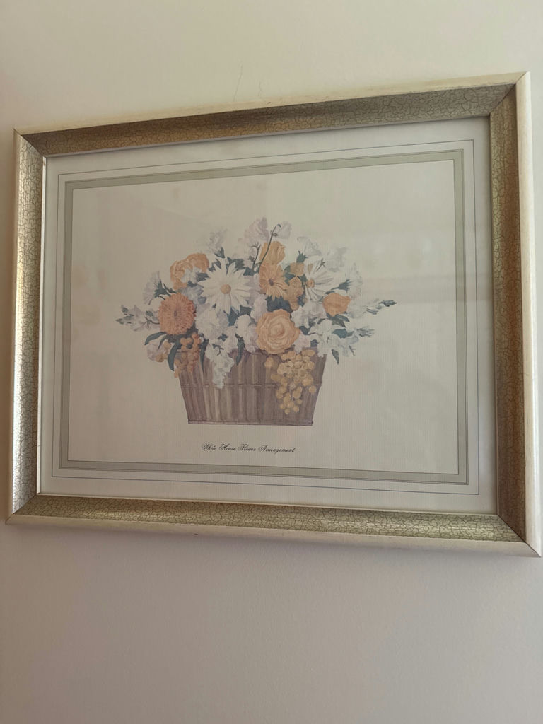 White House Framed Floral Basket Arrangement - image 1 of 2