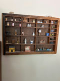 Wooden cubby display with vintage miniature collectibles - thumbnail 1 of 2