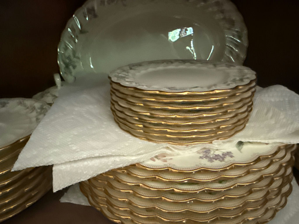 Noritake Floral Bone China Dinnerware with Silver Tea Service - image 4 of 6