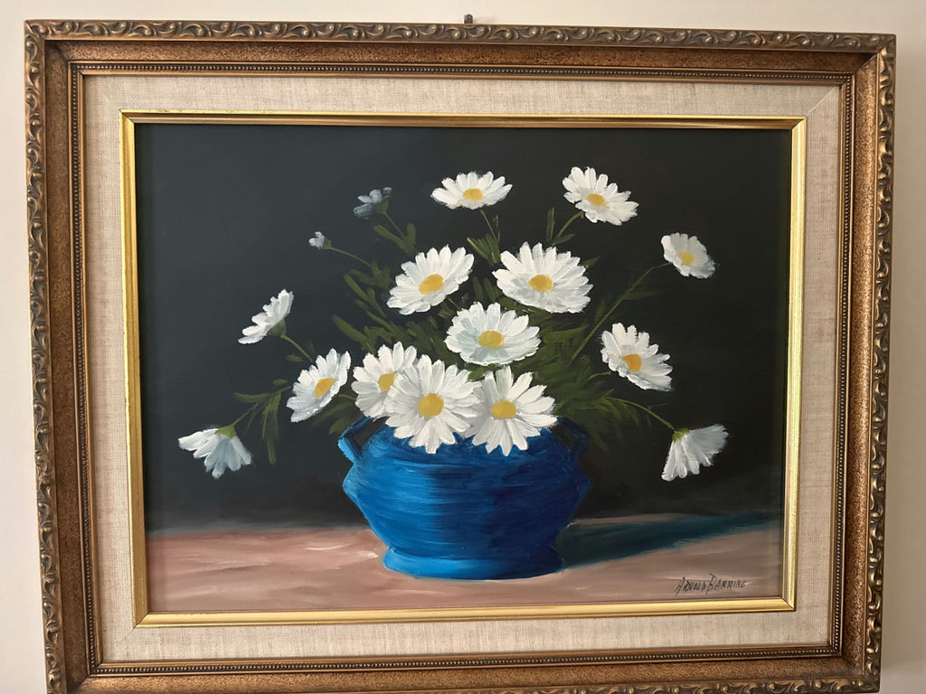 Arnold Banning - Daisies in a Blue Vase - image 2 of 2