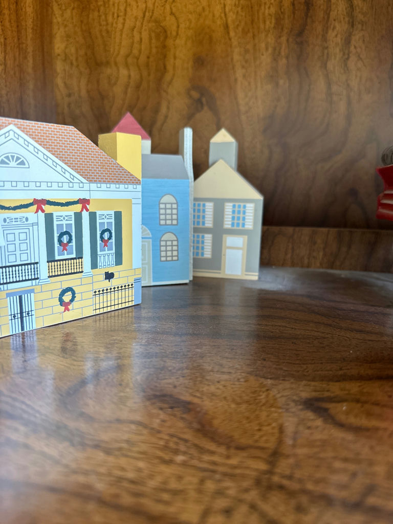 Wooden miniature town buildings set - image 3 of 3