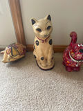 Cat, dog, and fruit-patterned decorative figurines bank and door stop - thumbnail 1 of 3