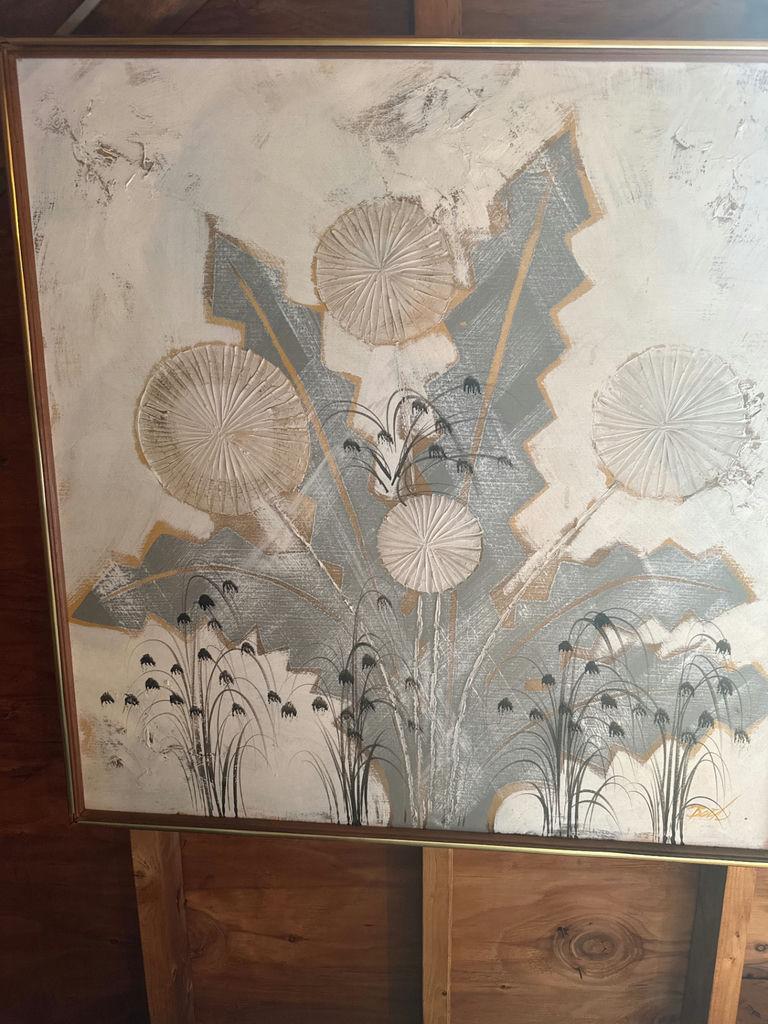 Framed Abstract Botanical Artwork - image 1 of 3