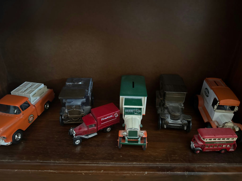 Vintage toy trucks and a bus collection - image 1 of 4