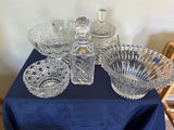 Crystal glassware collection: bowls, decanter, and jar - thumbnail 1 of 2