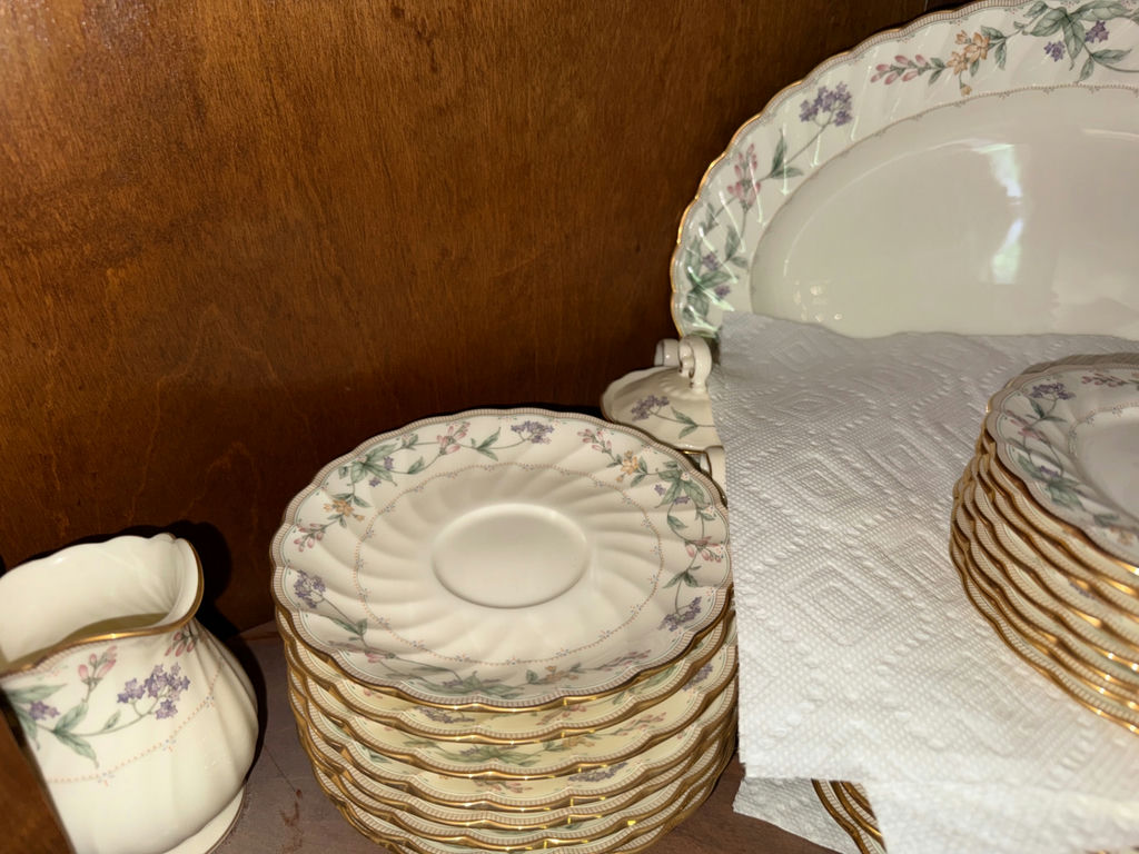 Noritake Floral Bone China Dinnerware with Silver Tea Service - image 3 of 6