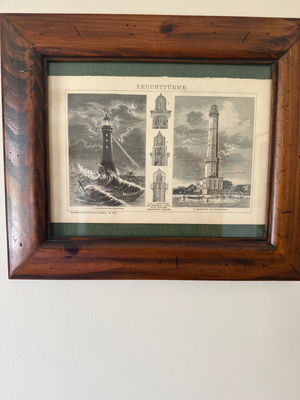 Framed Vintage Lighthouse Illustration - Image 1 of 2