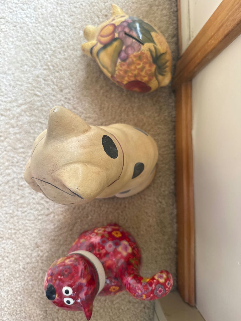 Cat, dog, and fruit-patterned decorative figurines bank and door stop - image 3 of 3