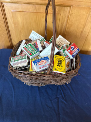 Basket of vintage matchboxes - Image 1 of 3