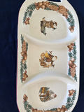 Sakura Three-section Christmas ceramic serving platter with pinecone border - thumbnail 1 of 2