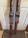 Vintage wooden skis with leather bindings - thumbnail 3 of 3