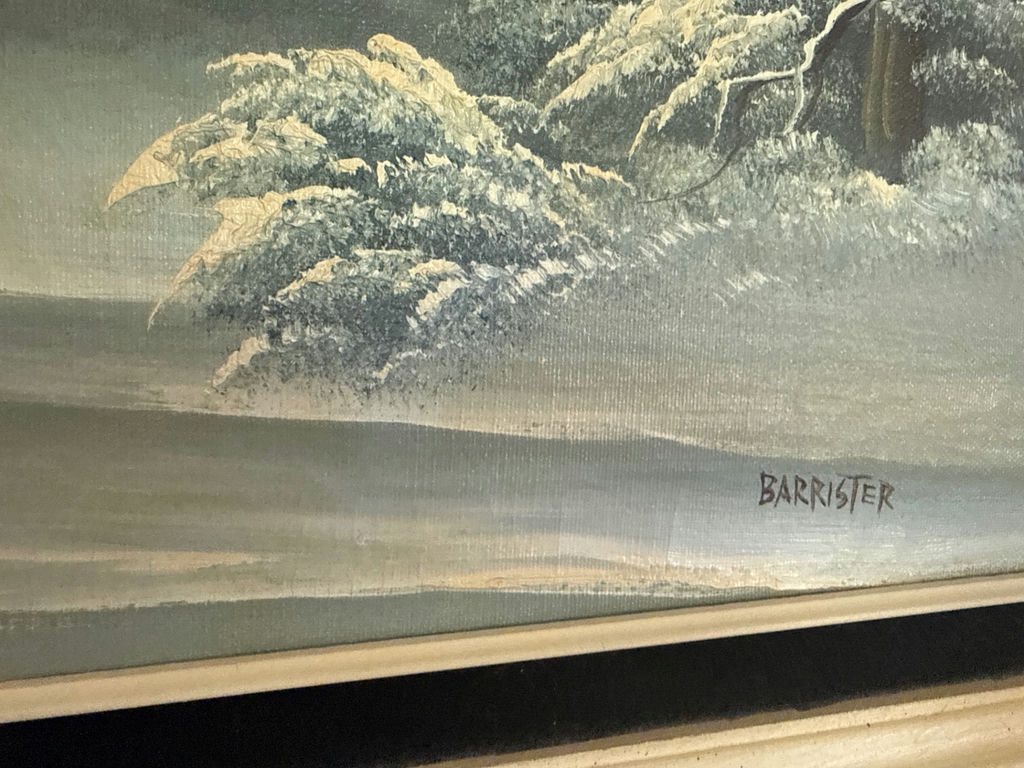 Signed by Banning - Framed winter landscape painting - image 3 of 3