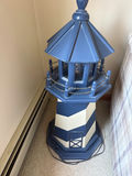 Blue and White Lighthouse-Style Decorative Lamp - thumbnail 1 of 2