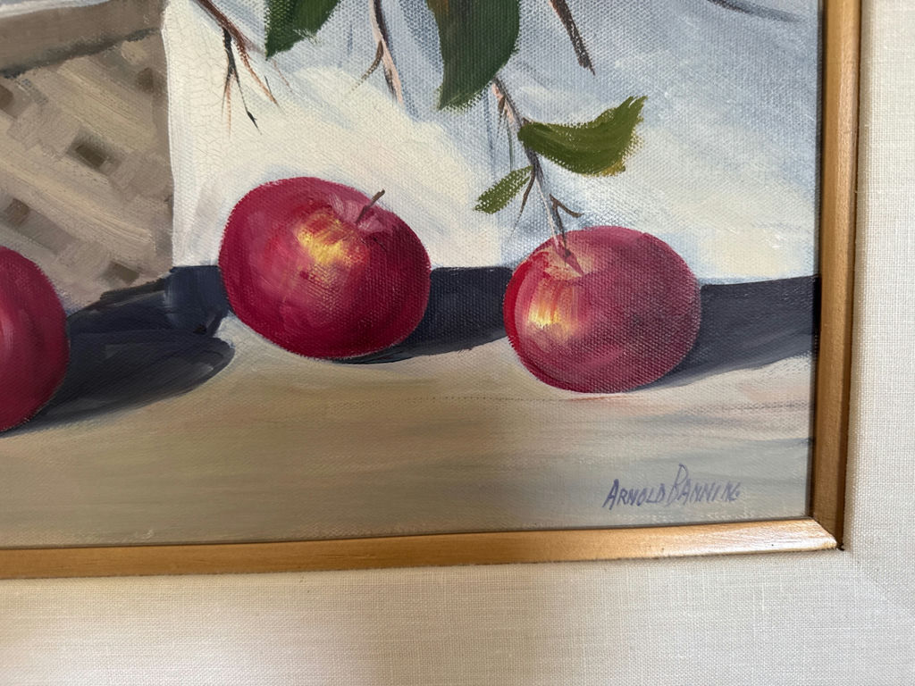 Arnold Banning - Apple Still-Life in a Wicker Basket - image 3 of 3