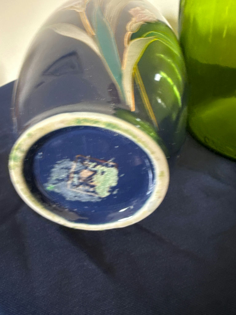 Blue Floral Vase, Green Jug, and Cobalt Bottle - image 4 of 4