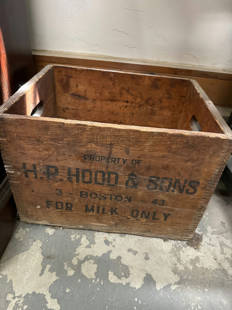 Vintage wooden milk crate - image 1 of 2