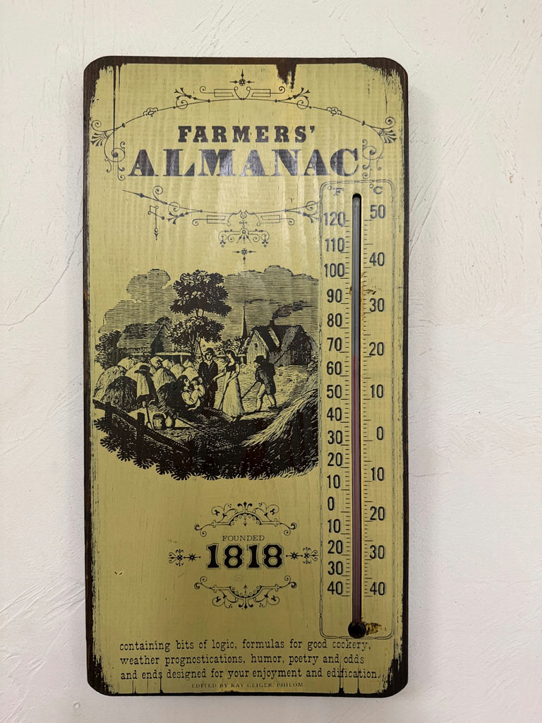 Vintage Farmers' Almanac Thermometer Wall Plaque - image 1 of 2