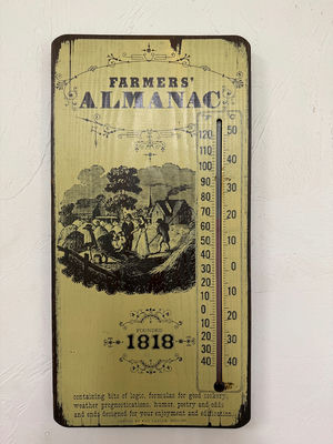 Vintage Farmers' Almanac Thermometer Wall Plaque - Image 1 of 2