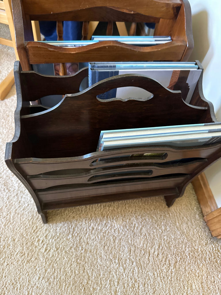 Pair of wooden magazine and / or record racks - image 2 of 2