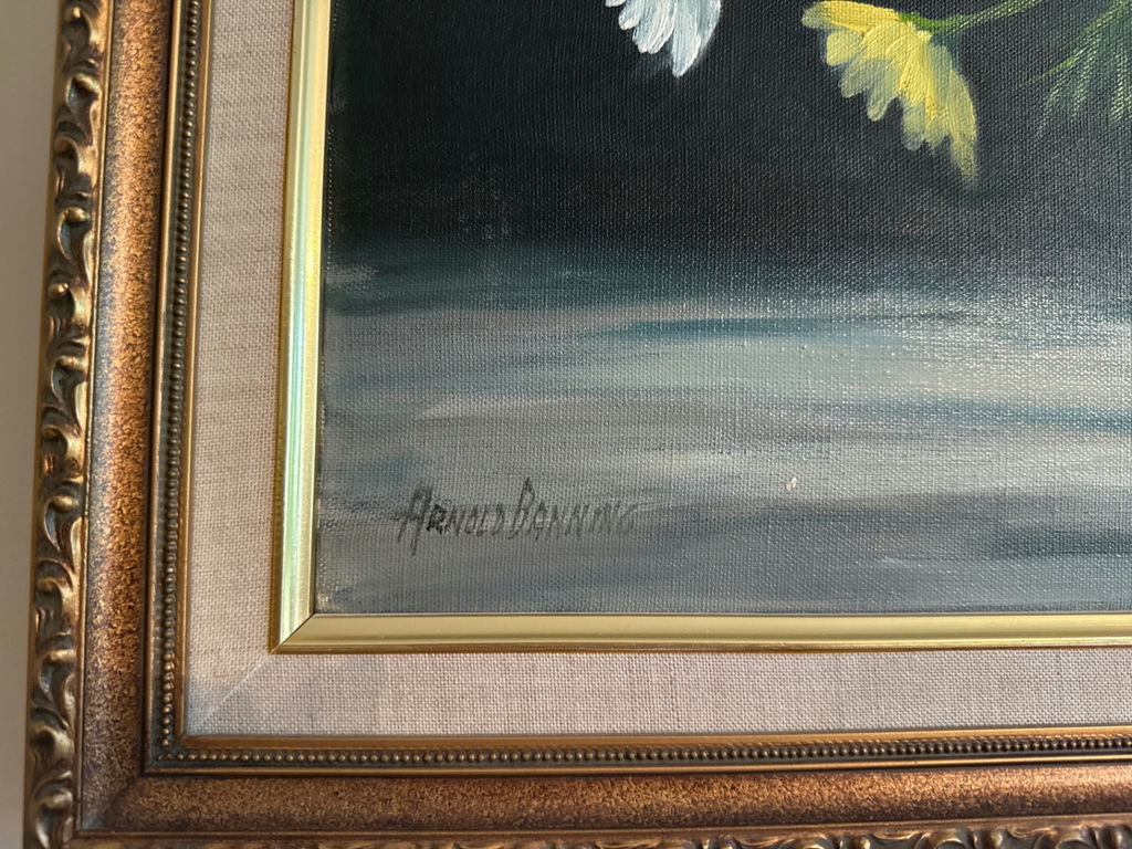 Arnold Banning Framed Still-Life Painting of Daisies - image 3 of 3
