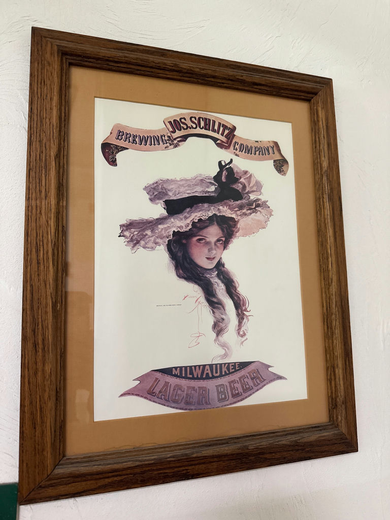 Framed Vintage Schlitz Milwaukee Lager Beer Advertisement - image 2 of 2
