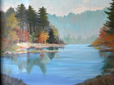 Signed by Banning - Autumn Lakeside Landscape Painting - thumbnail 3 of 4